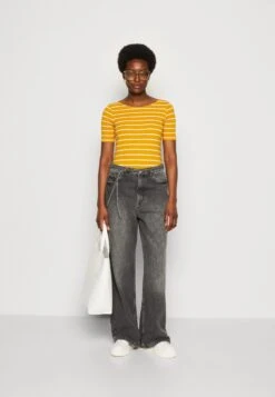 Anna Field T-Shirt Print - Dark Yellow/White