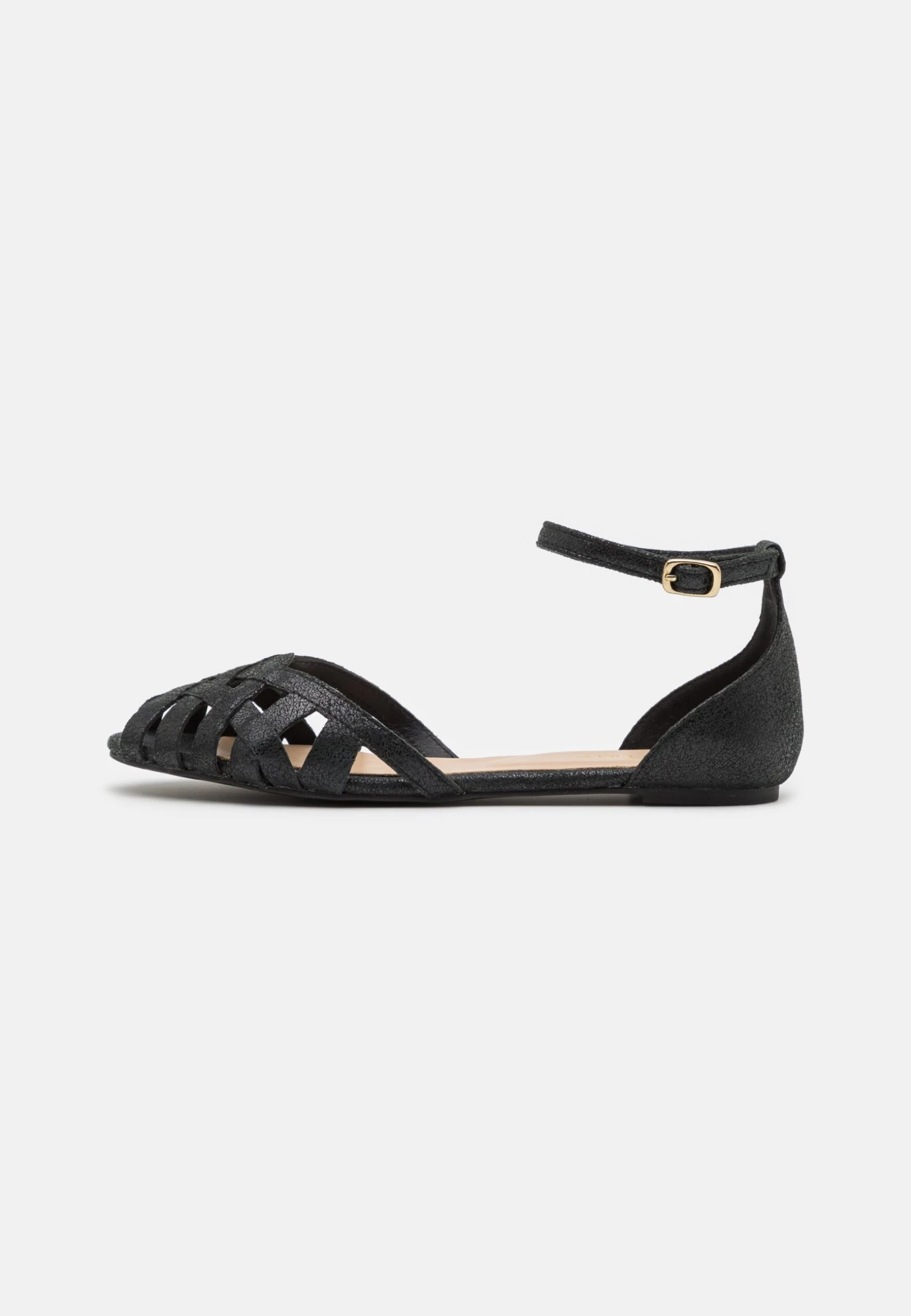 Leather- Peeptoe Ballerina'S - Black 2 Leather- Peeptoe Ballerina'S - Black - Afbeelding 2