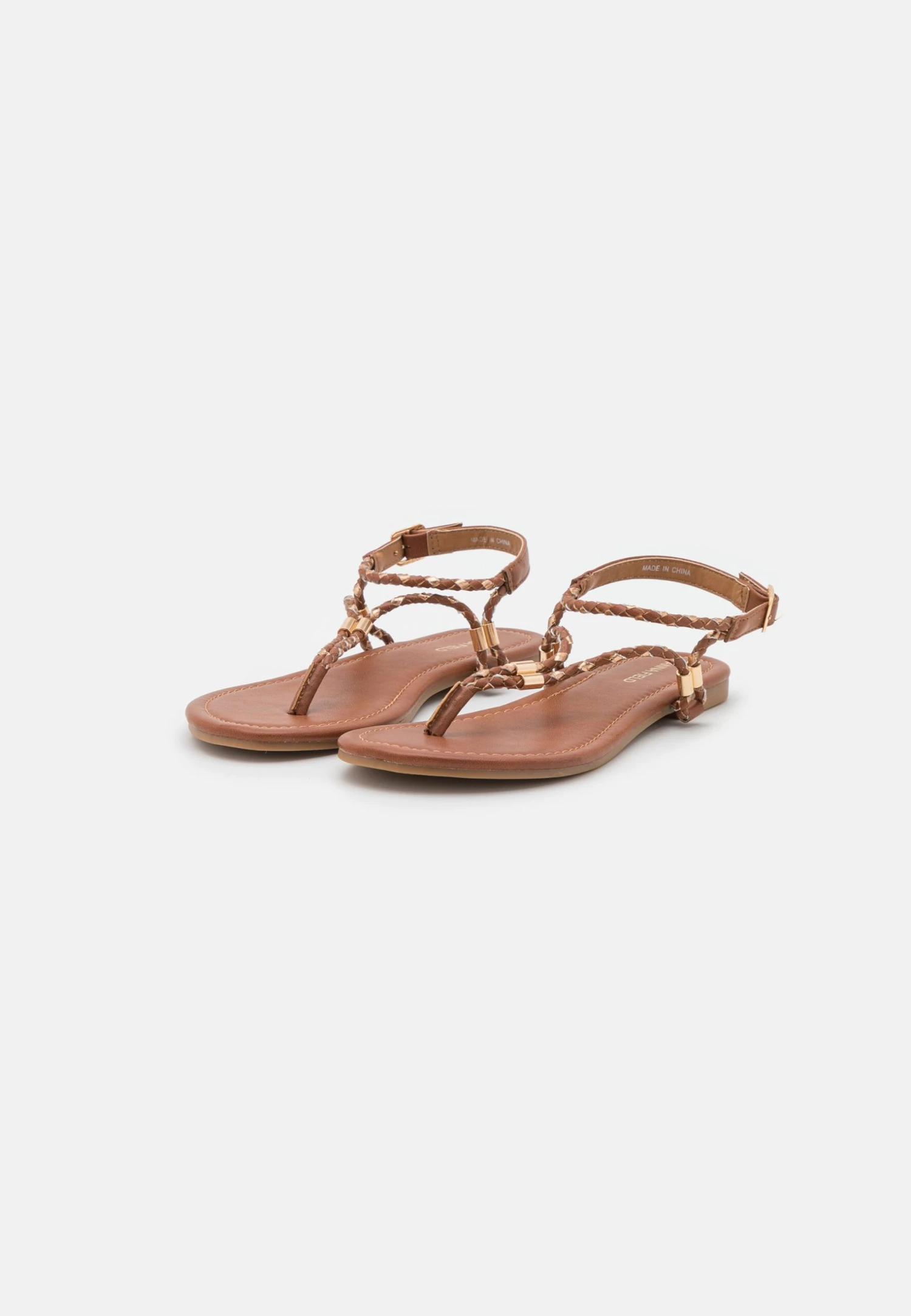 Anna Field Teensandalen - Cognac/Gold 3 Anna Field Teensandalen - Cognac/Gold - Afbeelding 3