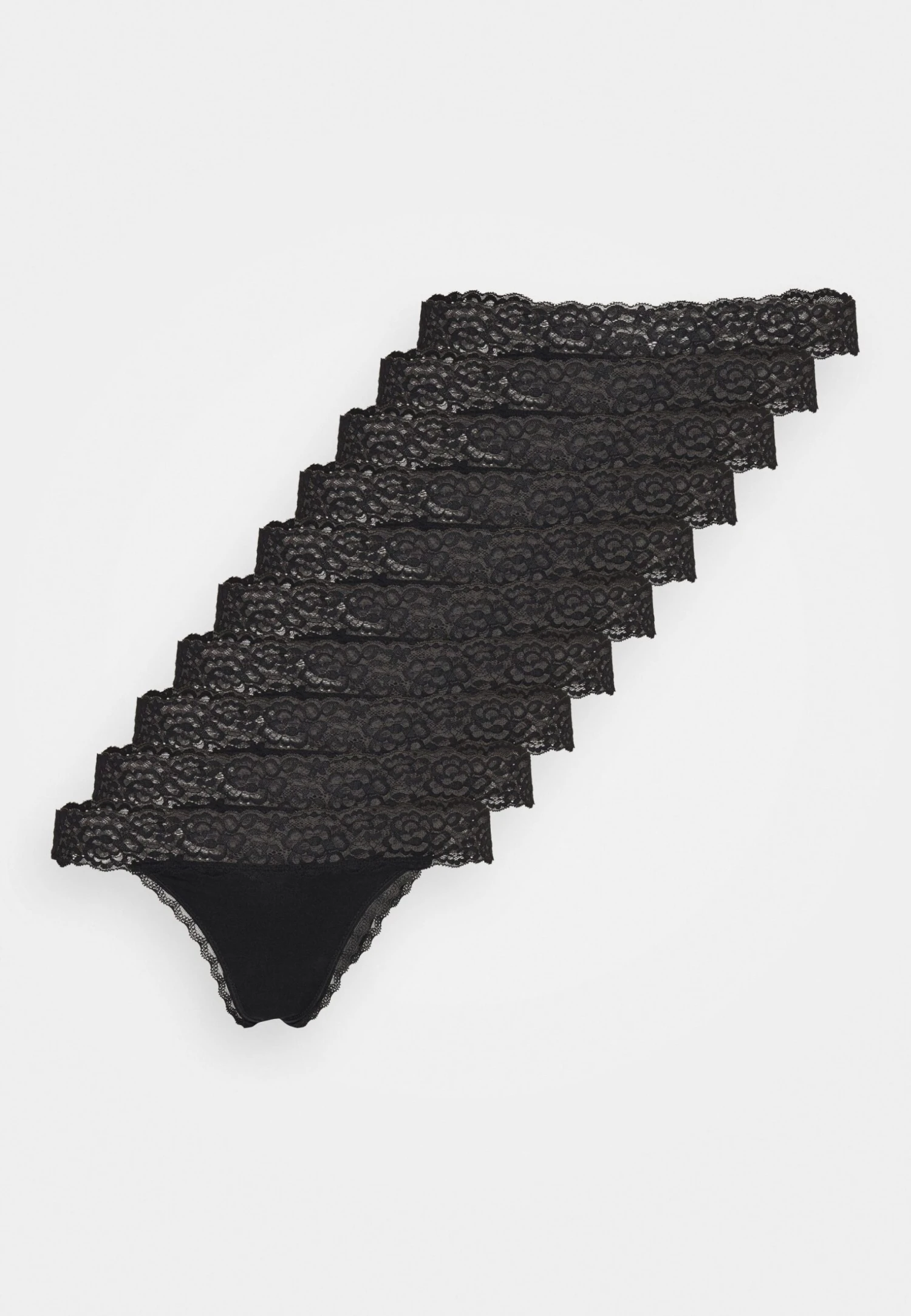 Anna Field 10Pp Cotton And Lace Thong - String - Black 4 Anna Field 10Pp Cotton And Lace Thong - String - Black - Afbeelding 4